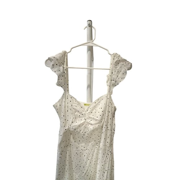 Gianni Bini Hannah Sweetheart White Polka Dot Viscose Dress Size 10, Good Cond - Picture 3 of 8